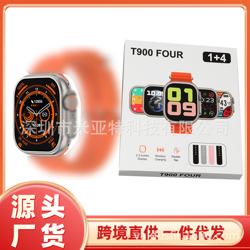 T900 Four Cross-Border Heart Rate Blood Pressure Blood Oxygen Sports Bracelet Outdoor Running and Cycling Bluetooth New Smart Watch