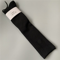 出口日本西太后雙針純色土星刺繡學院風及膝過膝堆堆女長筒美腿襪