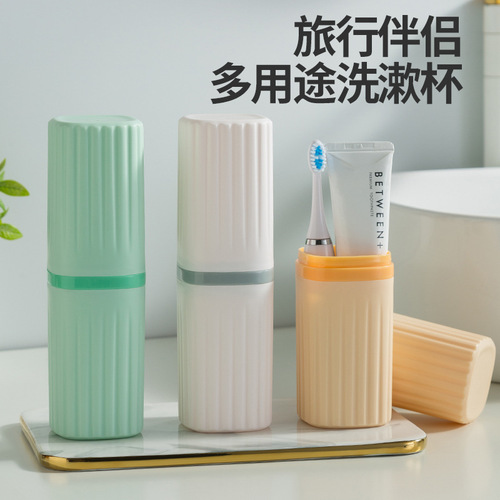 Half-Boat Travel Toothbrush Cup Toothpaste Holder Set, Portable Outdoor Toothbrush Case with Toothbrush and Cup