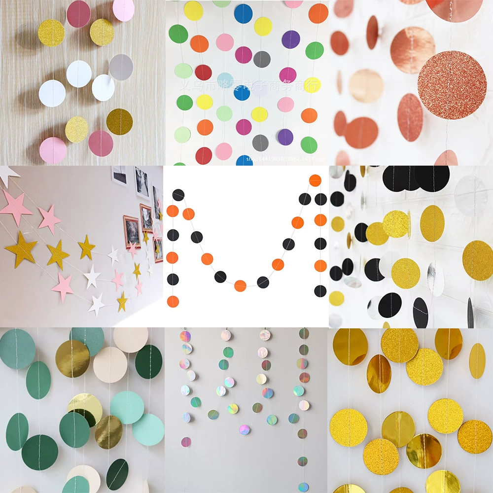 2m длинные бумажные струнные кусочки, тянуть цветы, золотые блески, висящие украшения, детские вечеринки, свадебные принадлежности, день рождения украшения