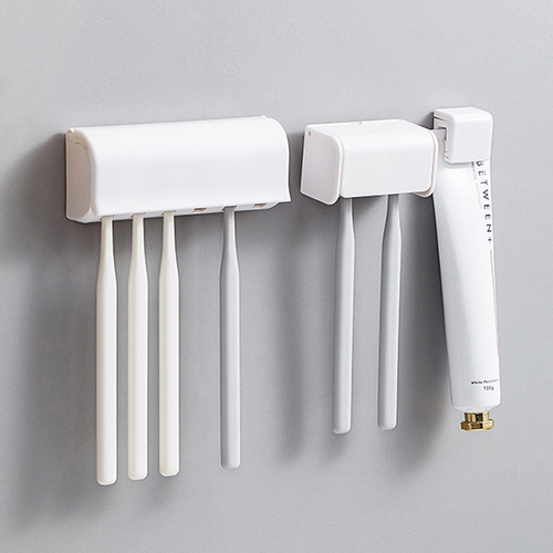 Household electric toothbrush storage rack with cover, facial cleanser, dust-proof, dirt-proof, wall-mounted, punch-free toothpaste storage rack