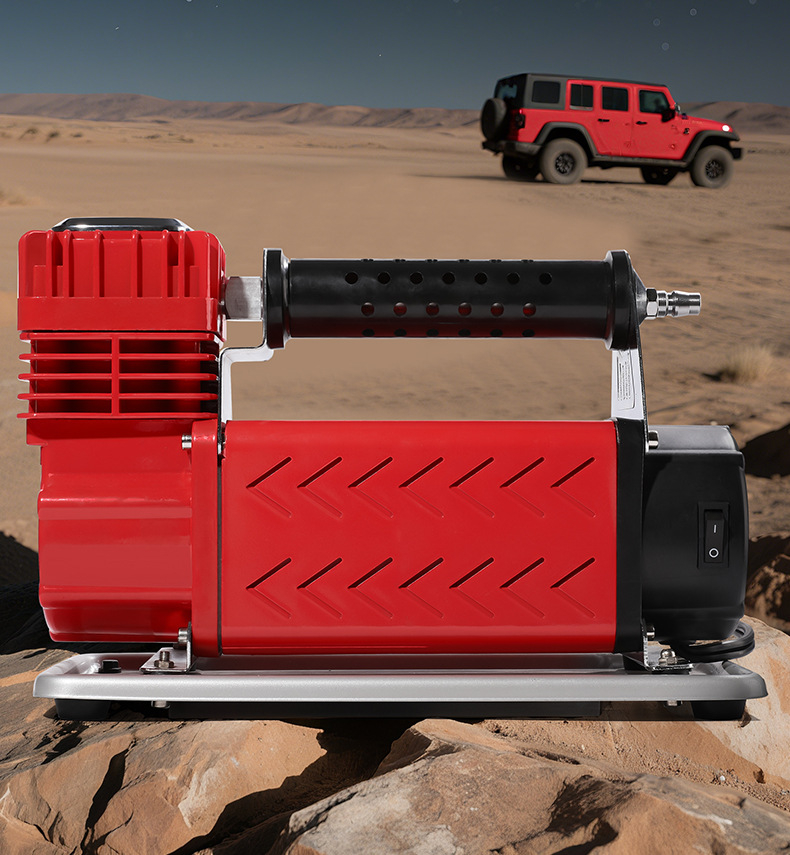 Car-Mounted Air Pump, High-Power Outdoor Emergency Backup 60-Cylinder High-Pressure Metal Pump, Rapid Air Filling, Intelligent Start-Stop