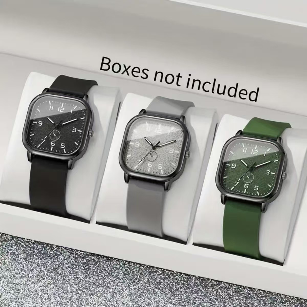 Cross-Border New Hot-Selling Square Shell Personalized Creative Men's Watch Fashion Retro Silicone Strap Quartz Watch Batch