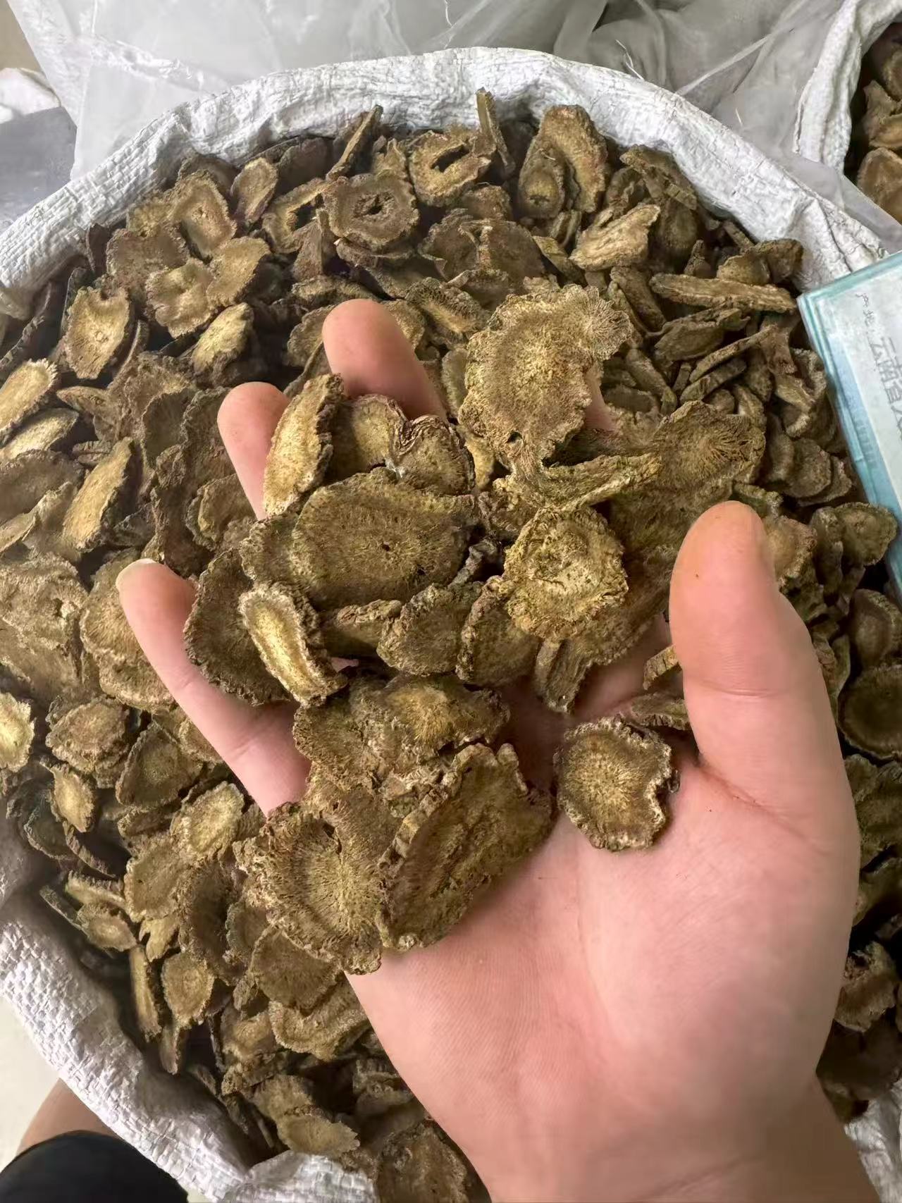 Costus Root Slices Mu Xiang 云南木香 Dried Raw Herb for Decoction and Culinary Use 1000g Bag in use