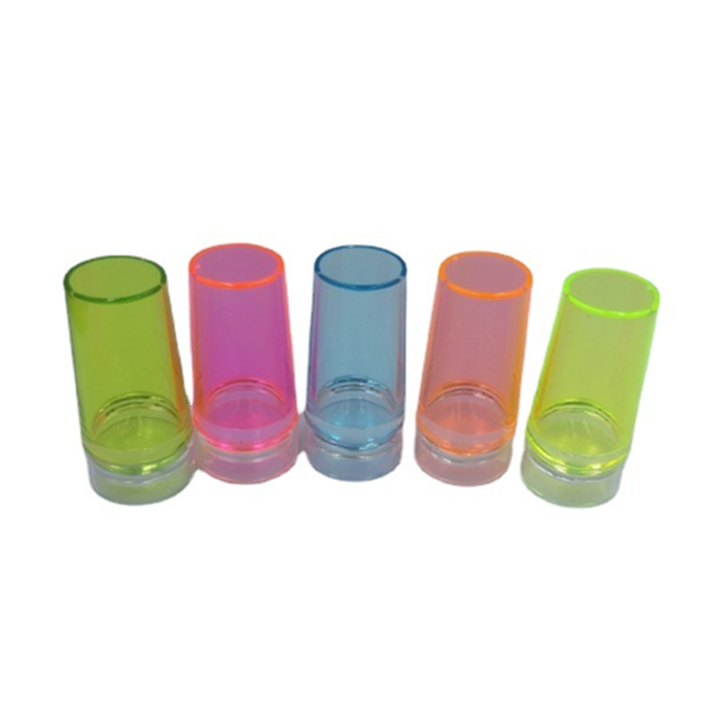 Nuevo sello de silicona de color fluorescente con tapa Juego de 2 piezas de mango de color que hace el sello de uñas francés con raspador grande