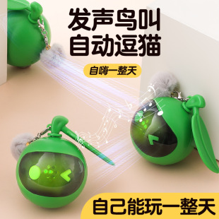 Cross-Border Pet Electric Ball Cat Toy Automatic Cat Teasing Ball Self-Entertainment and Boredom Relief Cat Teasing Ball with Bird Call Pet Toy