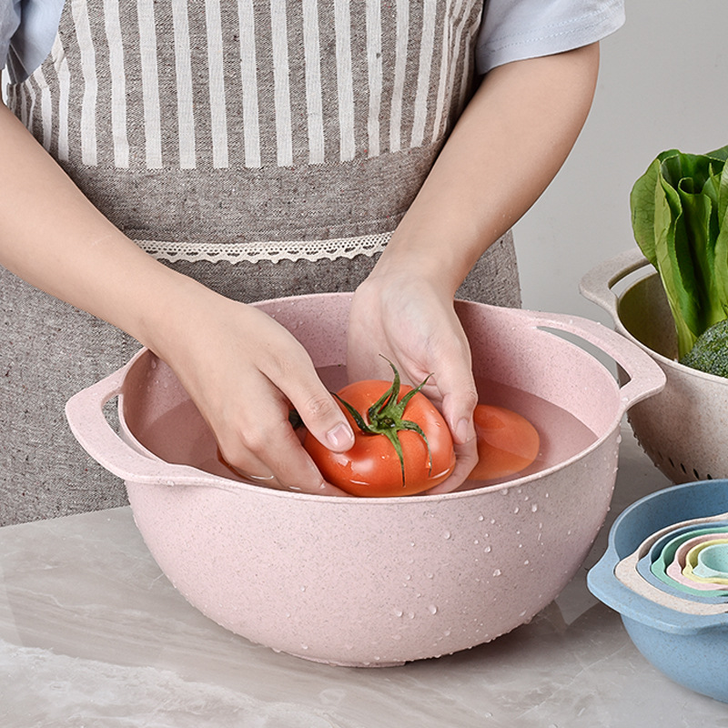 Factory Rainbow Baking 10-Piece Set Creative Wheat Bran Rice Sieve Salad Plate Measuring Cup Measuring Spoon Measuring Bowl Measuring Spoon