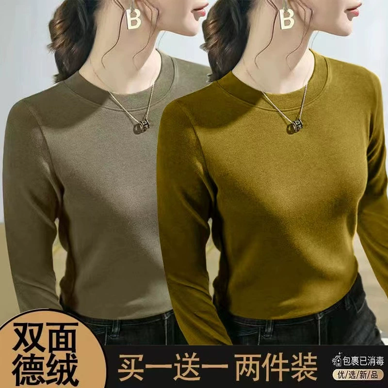 2024 осенняя и зимняя рубашка с круглым вырезом