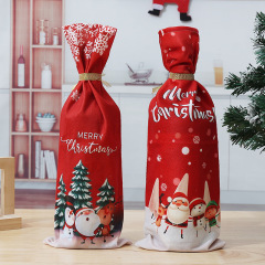 クロスボーダー新しいクリスマスワインボトルカバー赤高齢者プリント赤ワインカバーホリデーレストランテーブル装飾ワインボトルカバー