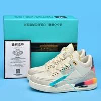 Мужская обувь Putian, Баскетбольная обувь AJ3, белые цементные кроссовки для молодых студентов, Sunset Yuhui, Нескользящие, износостойкие, амортизирующие