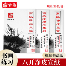 初学者学生用国画纸书画练习宣纸8k安徽宣纸4K半生半熟颜料纸批发