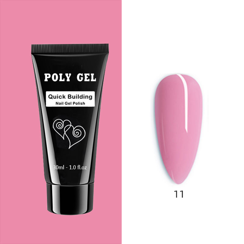 Promoción de la fábrica 30g nail art extensión cristal pegamento transparente blanco rosa gran cantidad en stock al por mayor