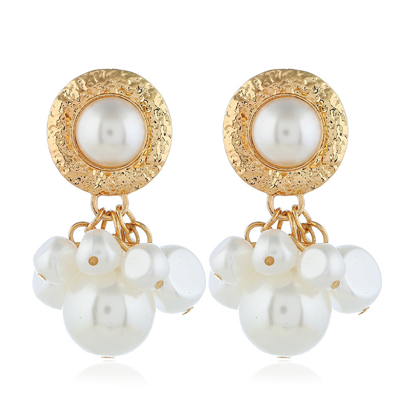 Trendy European and American Style Za-Inspired Versatile Earrings, a Pair of Irregular-Sized Pearl Tassel Earrings, Wholesale Ear Studs Trendy European and American Style Za-Inspired Versatile Earrings, a Pair of Irregular-Sized Pearl Tassel Earrings, Wholesale Ear Studs