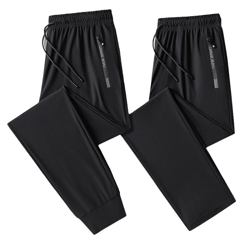 Silk summer thin quick dry trousers for leisure, oversize