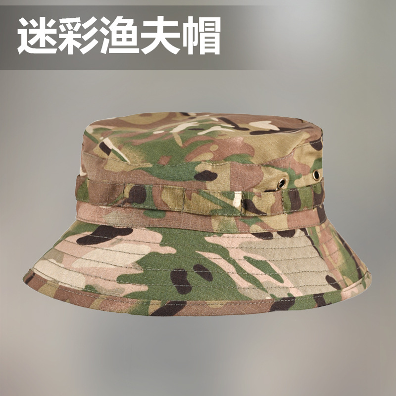 Sombrero de pescador de ala ancha transfronterizo, gorra deportiva para hombre para exteriores, sombrero de ciclismo con protección solar, sombrero de camuflaje para montañismo.