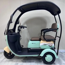 新款带棚电动三轮车一体棚大功率老人休闲代步成人接送孩子电瓶车