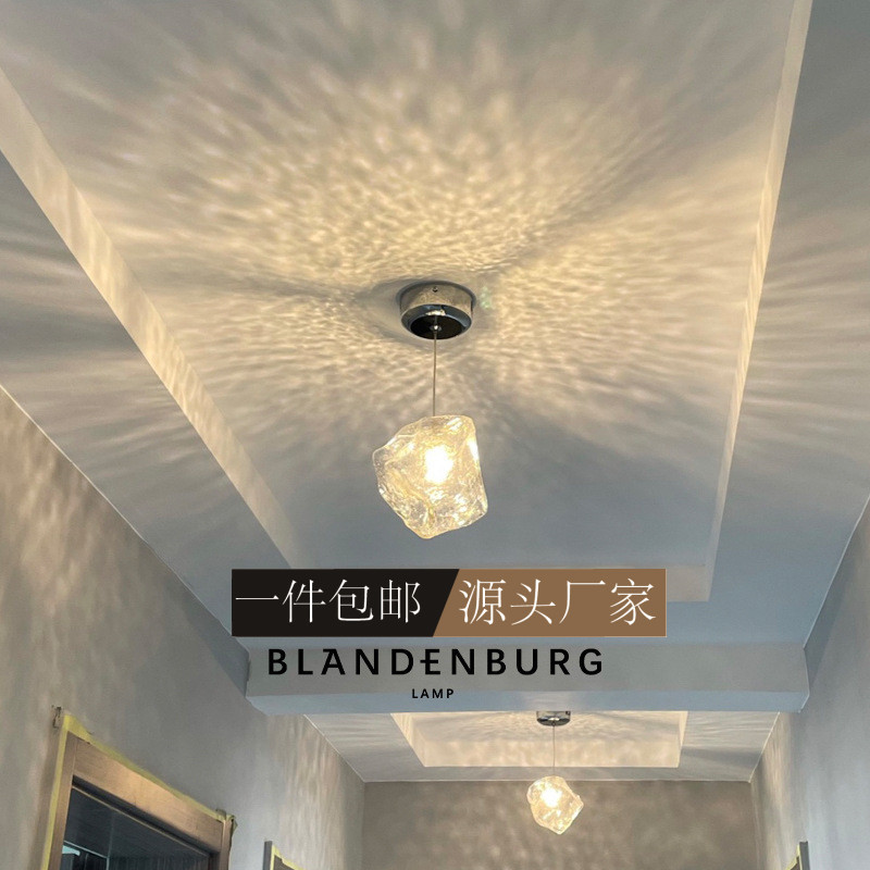 時尚設計個性裝飾家居走廊過道吊燈冰塊小吊燈玄關現代簡約吊線燈