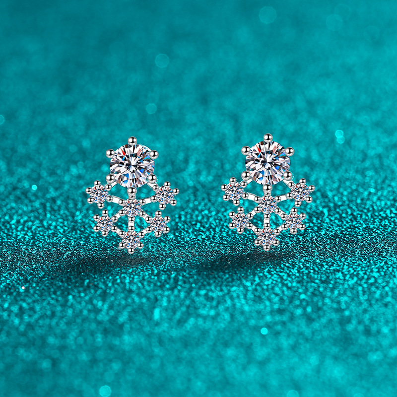 Orecchini a cerchio fiocco di neve in argento sterling 925_voghion.com