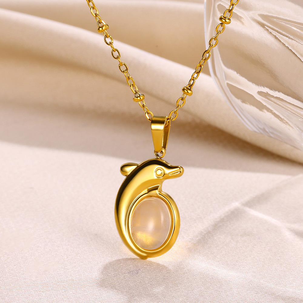 10g Weight 0.03µm-0.05µm Gold Plating Thickness PVD Coated Gold Plating Process Lobster Trigger Clasp Closure Clasp Closure Type Real Gold Plated Plating Material 304 Stainless Steel Pendant Material Pendant Necklace Classification 304 Stainless Steel Chain Material Cuban Link Chain Curb Chain, cable chain Chain Type 1 Piece Quantity Casual, Daily Occasion 304 Stainless Steel Material Cross, Dolphin Pattern All Seasons Season Women's Gender Elegant, Vintage Style Style Waterproof Non Tarnish, Plating Craft PVD Coated Real Gold Plated Cross Dolphin 304 Stainless Steel Elegant Vintage Style Waterproof Non Tarnish 304 Stainless Steel Lobster Trigger Clasp Closure Pendant Necklace 20