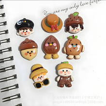 波点糖果色领结帽子 蝴蝶结树脂配件DIY儿童头饰饰品手机壳材料包