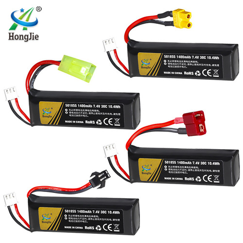 Wholesale 7.4V 1400mAh lithium battery 30C high rate 501855 soft bullet gun battery electric toy accessories
