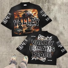 2024夏季新款VALLEY新款热现货T恤跨境货源百搭痞帅短上衣短袖衫