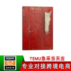 TEMU ホット販売モダンクラシック馬頭アート寝室吊り絵画スプレー塗装キャンバスポスター現代レストラン装飾絵画
