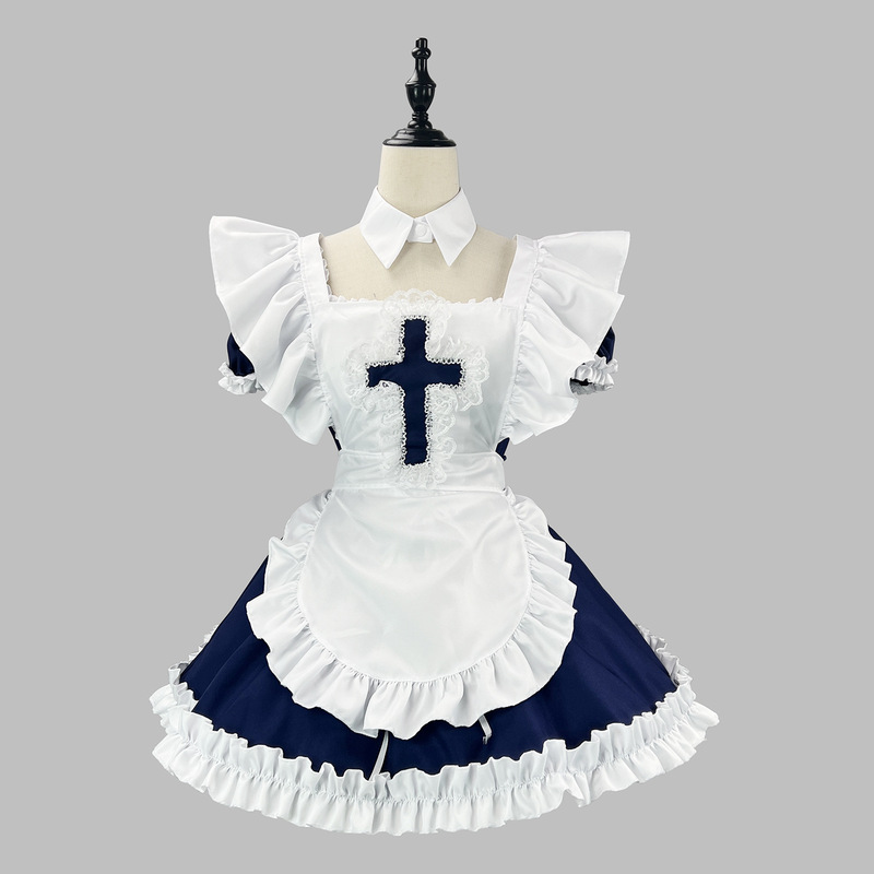 2025 新日本クラシック半袖メイドかわいい日本のメイドコスプレ女性メイド服ドレス|undefined