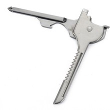 创意折叠小工具刀户外多功能便携钥匙扣野营应急6 合一折叠迷你小