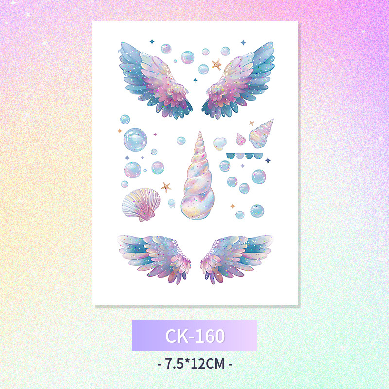 Glitter mariposa cara pegatinas tatuaje pegatinas hadas lavable impermeable de larga duración lindo unicornio ciervo Luna Estrella Planeta