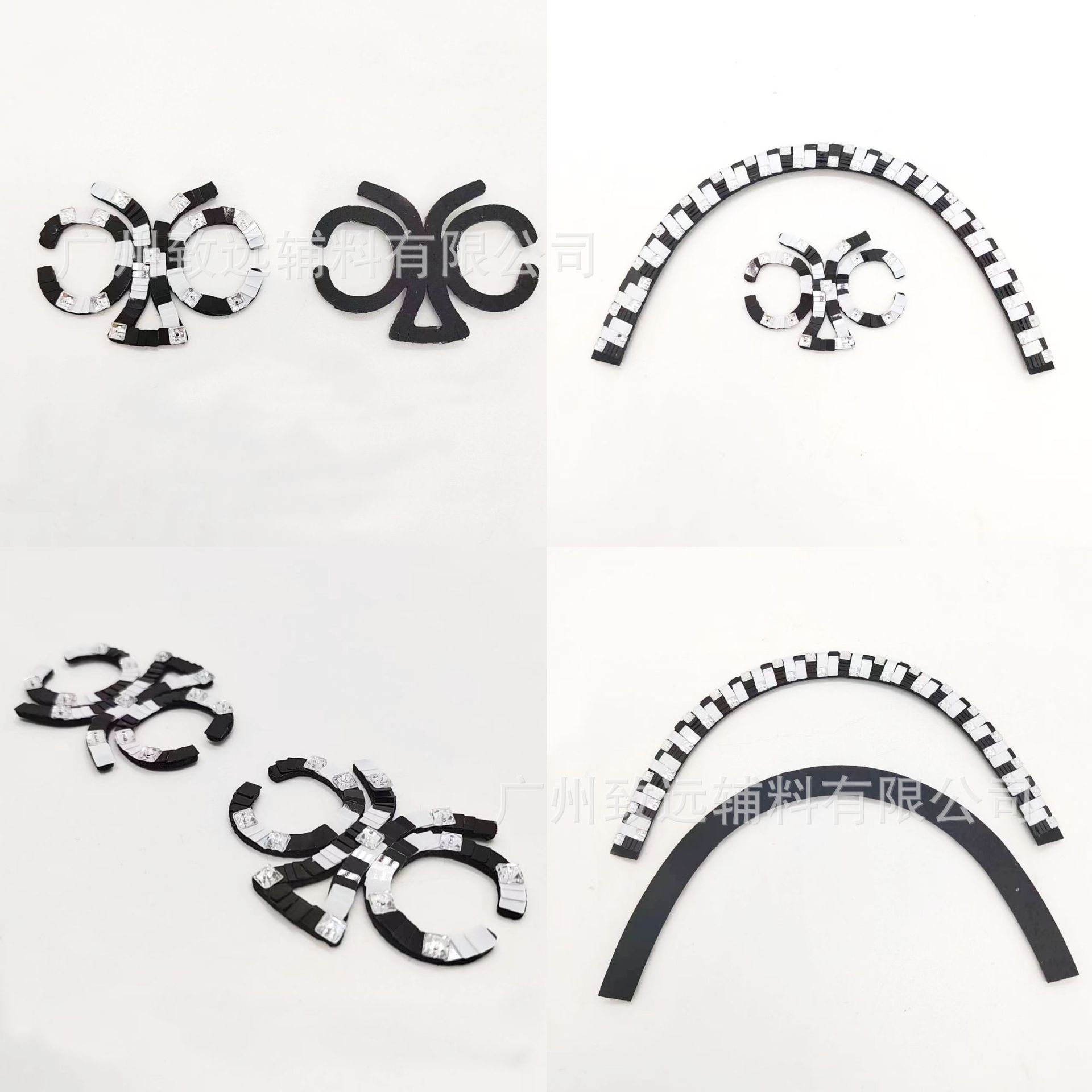 2023 nuevo estilo de Chanel de dos piezas en blanco y negro pegatinas de tela sin adhesivo DIY creativo estilo Chanel pegatinas de tela ropa