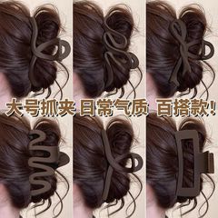 女性用ブラウンつや消しヘアクリップ 2025 新しいスタイルのヘアクリップ後頭部大きな髪量サメクリップヘアクリップヘッドバンド