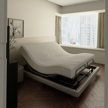 无床头床真皮床头层牛皮齐边悬浮电动智能床架床框多功能升降灵星