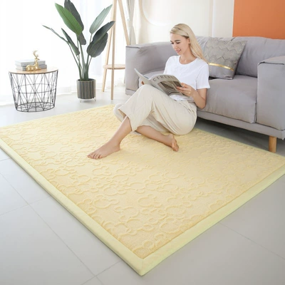 Avtomobil döşəmə paspasları | Dormitory Mattress Anti-fall Crawling Floor - mickey-light-yellow-50150cm-22cm-thickening