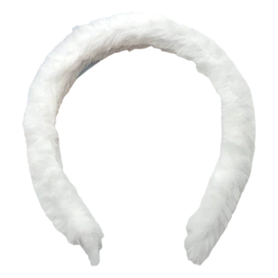 Однотонная повязка на голову из кроличьих волос оптом девушки простая световая доска белые универсальные аксессуары длинные волосы короткие волосы плюшевая повязка на голову