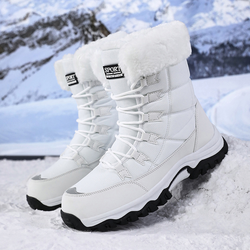 Botas de algodón de invierno para mujeres al aire libre más vello grueso calentamiento botas de nieve de comercio exterior zapatos de mujer de tamaño grande image 16