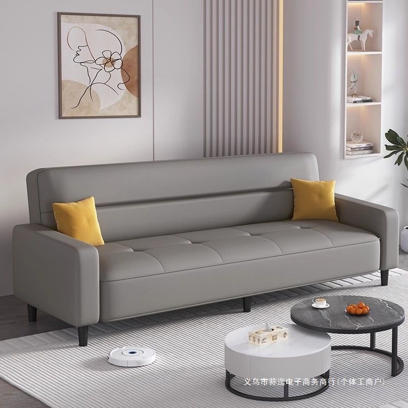 Fabric Sofa Small Apartment Living Room Modern Simple Rental Room Three Double Technology Cloth Foldable Sofa Bed Dual Use