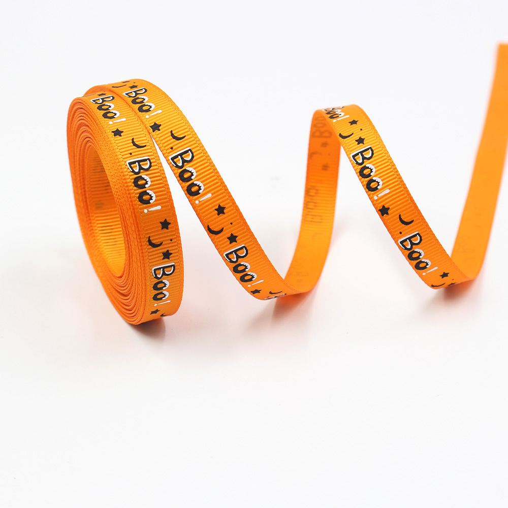 10mm cinta Halloween FIESTA DE Halloween escena decoración arco tocado material letras inglesas cinta de color sólido