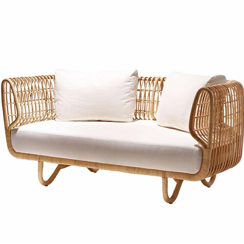 Outdoor sofa rattan chair coffee table set minimalist casual courtyard cabin balcony furniture villa indoor chair