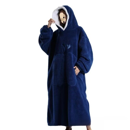 Long-sleeved home pajamas bestseller wearable lazy TV blanket two-sided comfortable cotton flannel robe for women autumn winter