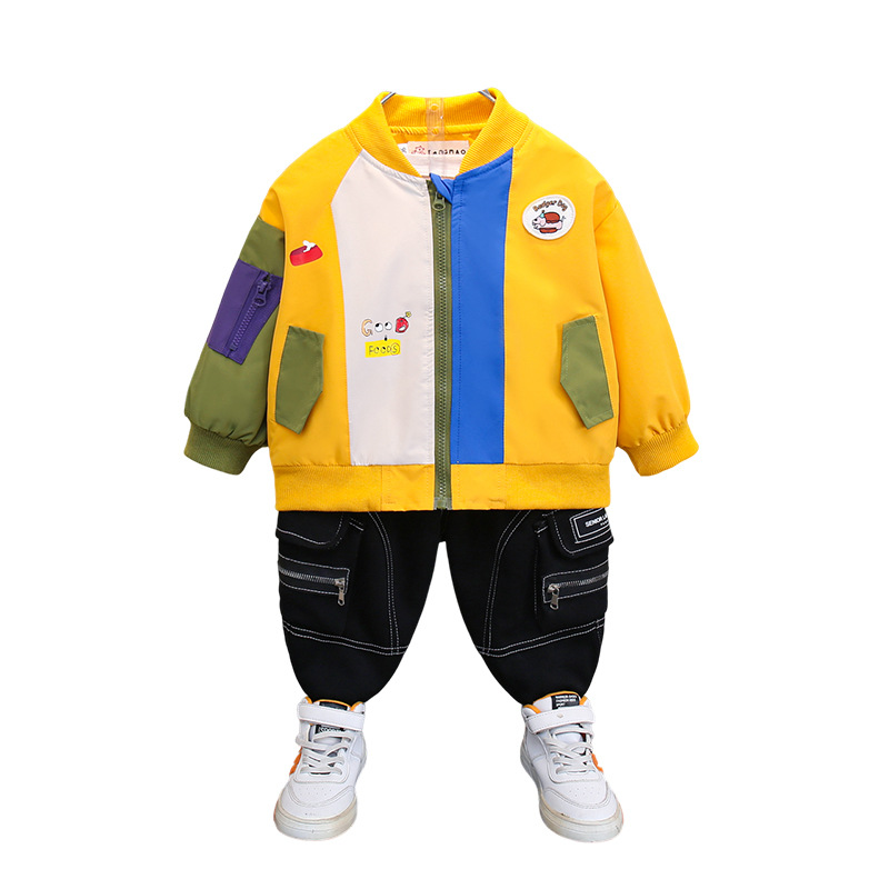 7707 ropa para niños pequeños y medianos nueva chaqueta de primavera y otoño para niños, ropa de béisbol, ropa de bebé de estilo occidental, chaqueta para niños afuera