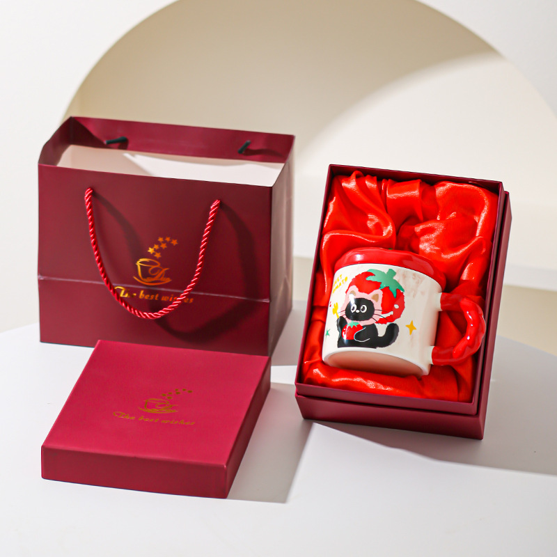 Tazas de cerámica de marcas, tazas de agua lindas, tazas de regalo de cumpleaños con tazas de café cubiertas, tazas de desayuno