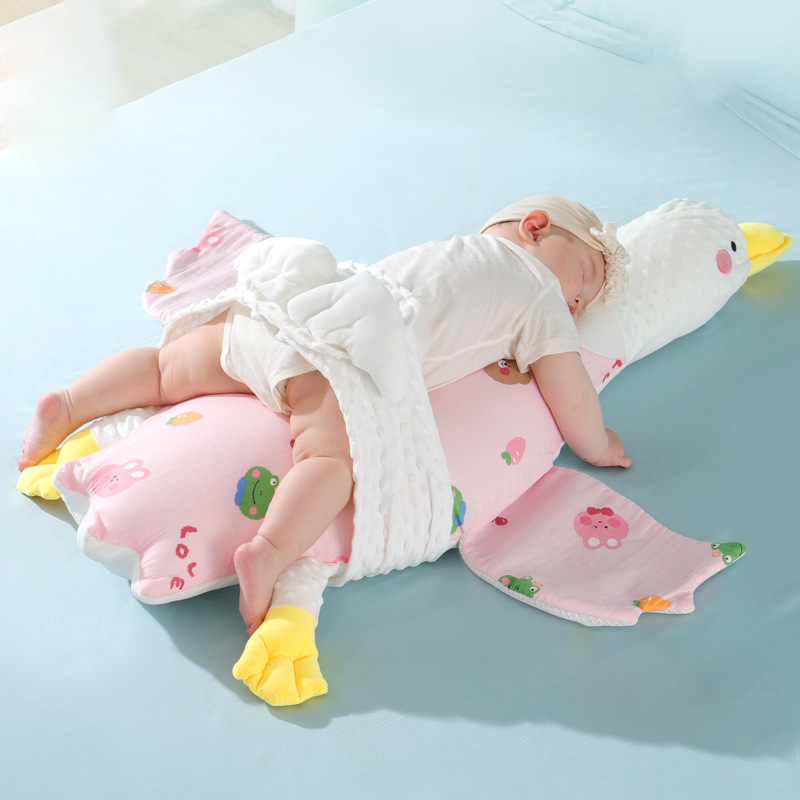 Gran ganso blanco bebé almohada de escape recién nacido avión almohada calmante bebé acostado dormir artefacto