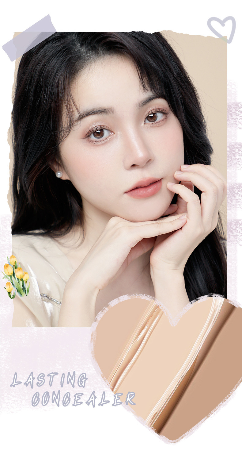 novo Pure and Light Three-Color Concealer Hydrates and moisturizes without powder clog, covering acne marks, spots and tear troughs. Concealer palette Item Picture