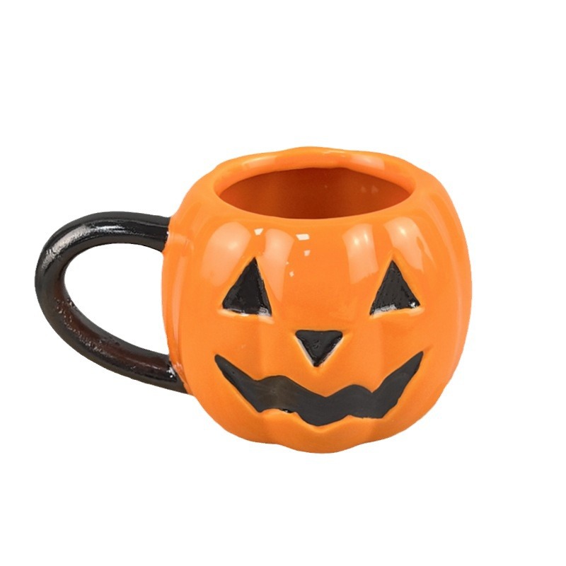 Estricta Selección de Linda calabaza taza ins estilo fantasma Festival Zombie taza naranja taza de café taza personalizada traje de cerámica