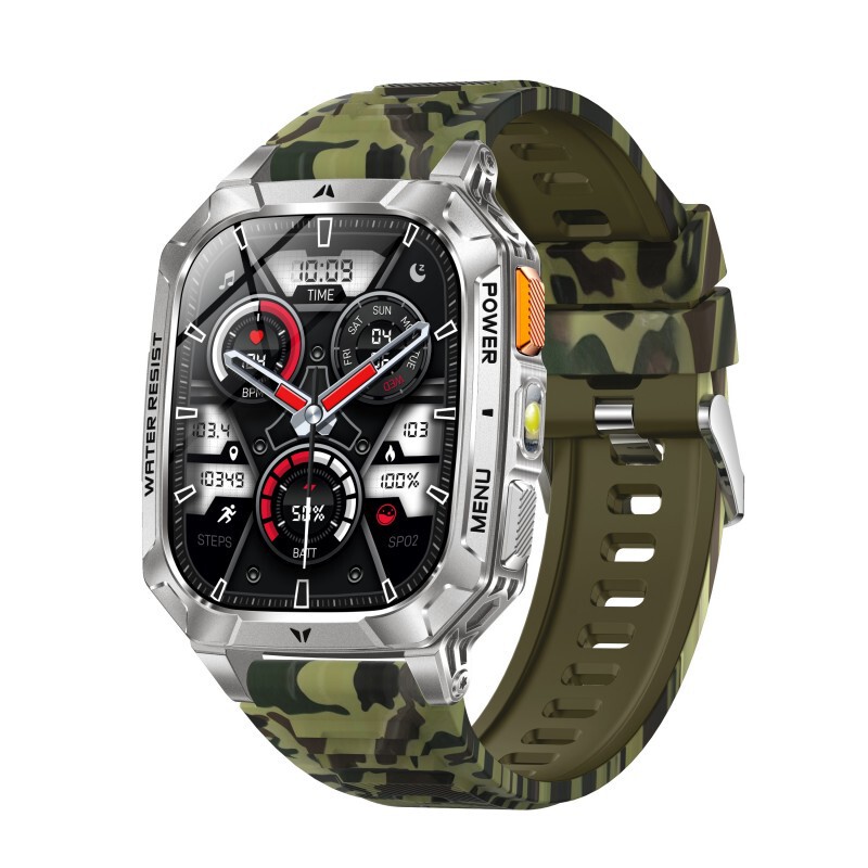 AK103 sports mode SOS flashlight health monitoring high and low temperature resistance 1400mah shockproof smart watch AK103 sports mode SOS flashlight health monitoring high and low temperature resistance 1400mah shockproof smart watch