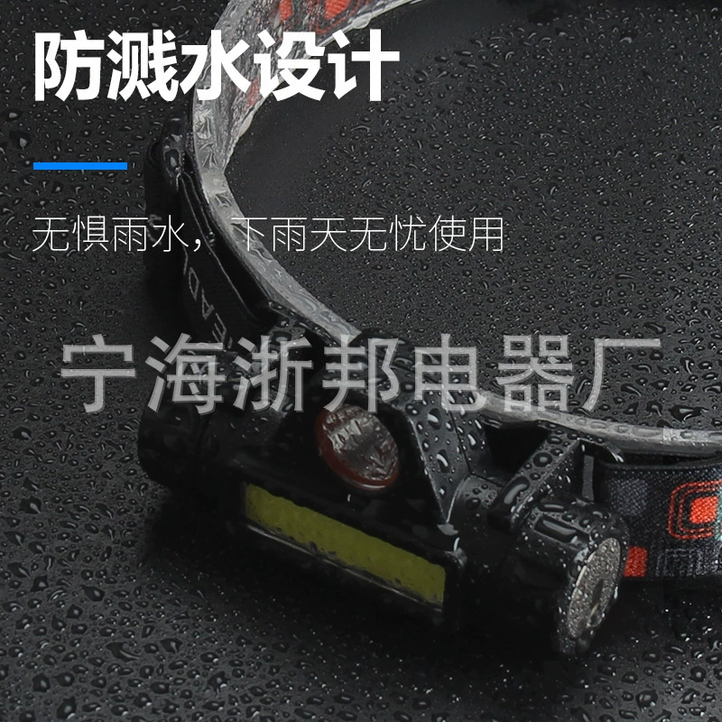 Mini multi -purpose strong bald headlights Q5+COB double light magnet work light USB charging maintenance emergency headlights