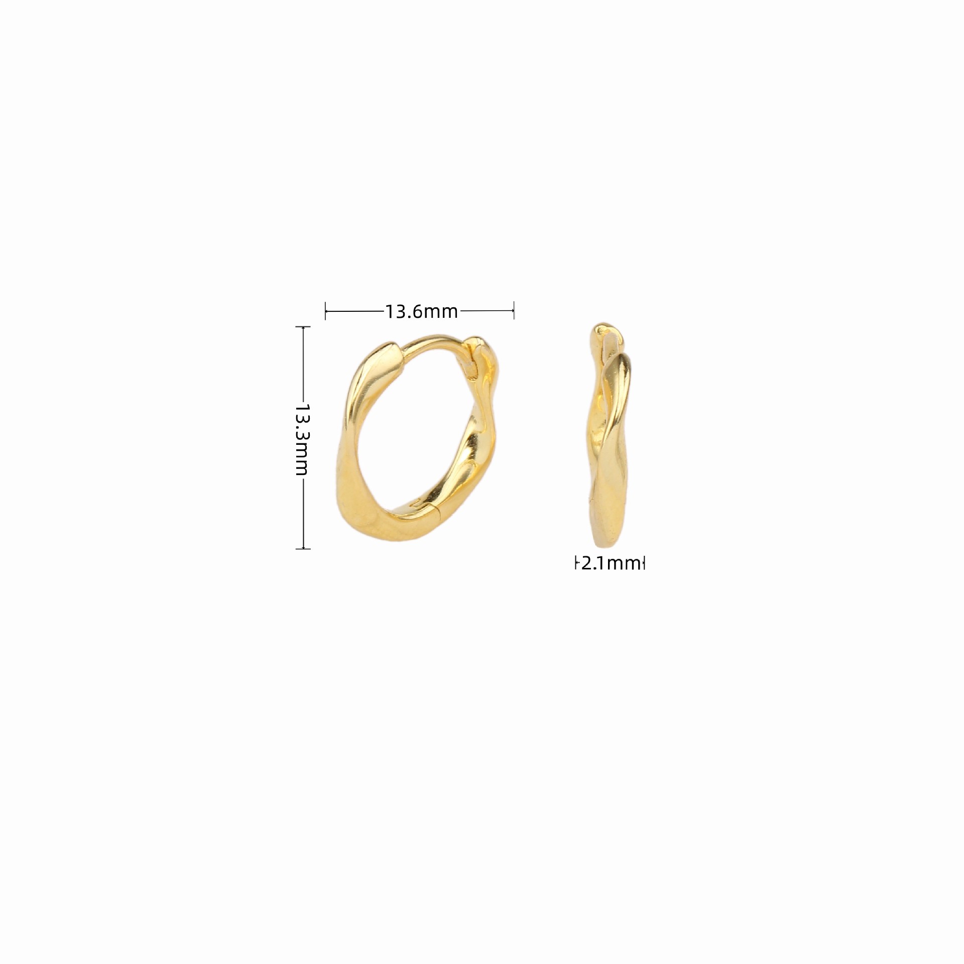 1 Pair Simple Style Twist Sterling Silver Plating White Gold Plated Gold Plated Earrings display picture 1