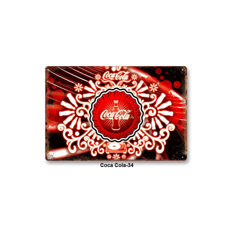 Металлическая настенная табличка Coca Cola, жесть 20×30 см, винтажный ретро стиль