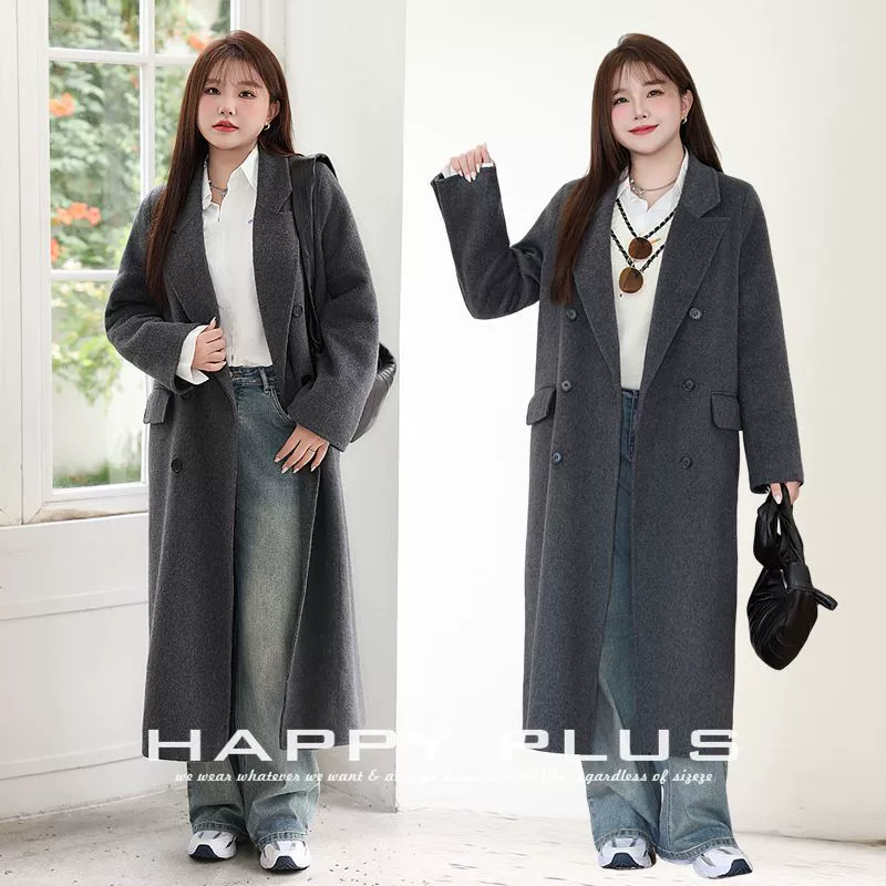 Колледж пригородного плеча шерстяное двухстороннее шерстяное пальто средней длинности